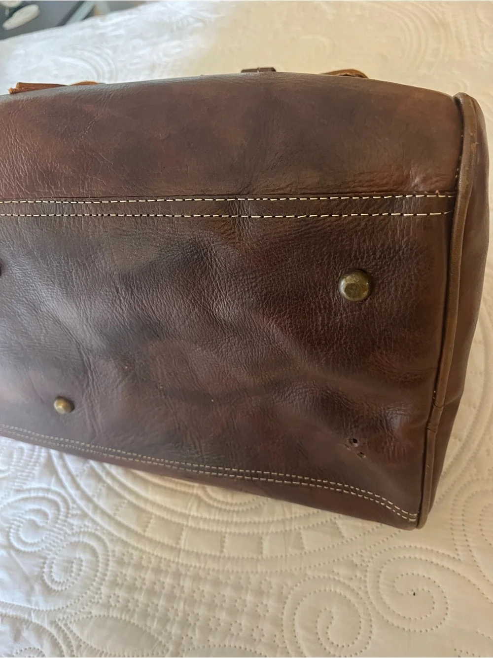 Large Classic CognacLeather Travel Bag/Full Grain Leather Bag/All Handmade